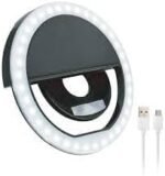 Portable LED Ring Selfie Light for All Smartphones | Tablets Enhancing Ring Light with 3 Level of Brightness for Photography Video Calling (Smart Phones Laptop Tablet LED Ring Selfie Light)