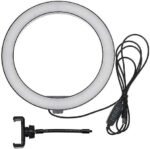 Plastic Ring Light With Four Modes And USB Cable For Mobile 26 CM - Black - Image 4