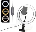 Plastic Ring Light With Four Modes And USB Cable For Mobile 26 CM - Black - Image 3