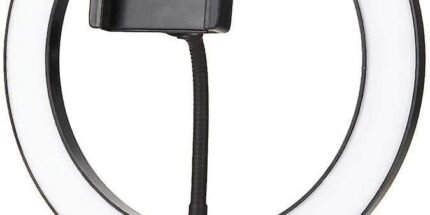 Plastic Ring Light With Four Modes And USB Cable For Mobile 26 CM - Black