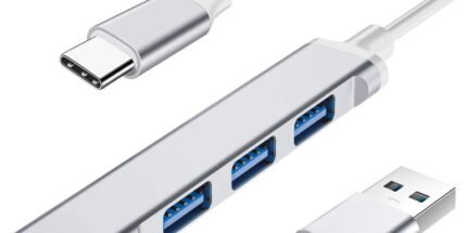 USB C Hub 4 Port Type-C Hub with USB C to USB Adapter,USB Hub 3.0/2.0 USB-C Expander Hub for Laptop, Mini Extensions Ultra Slim Portable Data Hub Applicable for iMac Pro MacBook Air Notebook PC Silver