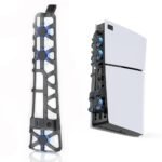 Cooling Fans for PS5 Slim with Blue LED Light and USB 3.0 Port, Efficient Cooler Accessories Quiet Fan for PS5 Slim, Adjustable Speed, Compatible with Playstation 5 Slim Disc Edition/Digital Edition