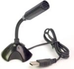 Black Portable Mini USB Studio Speech Microphone Mic With Holder For PC Laptop