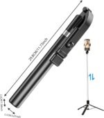 RUSKIN Selfie Stick with Tripod Stand,Bluetooth Extendable Tripod for Mobile Phone,4-in-1Multifunctional Selfie Stick for iPhone/Mi/OnePlus/Samsung/Oppo/Vivo and All Phones - Image 3