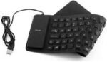 85 Keys Silicone USB Wired Waterproof Flexible Folding Keyboard for PC Desktop Laptop (Black)