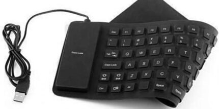 85 Keys Silicone USB Wired Waterproof Flexible Folding Keyboard for PC Desktop Laptop (Black)
