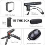 Fire Turtle 6-In-1 Vlogging Kit ForiPhone & Android -Includes Tripod, Mini Led Light + Cardioid Microphone + Phone Holder + And Accessories For Live Streaming, Video Calls, Youtube, And Instagram - Image 3
