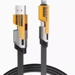 4 in 1 PD 27W 65W Fast Charging Cable(3.3ft),Zinc Alloy Charge Cable for iPhone 15 Pro Max/15/14/13/12, Samsung Galaxy S23.