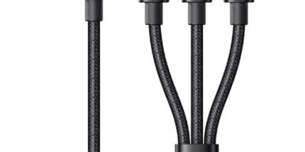Alitayee VAR-NI 3 In 1 Multi Charging Cable With USB To Micro, USB Type C, Light-Ning Pin, Compatible With Oppo, Vivo, Xiaomi, Samsung, iPhone, Ipad Pro & Car Charging, By Marchpower.,1M