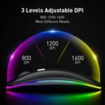 ANYOUI Wireless Bluetooth Mouse, LED Slim Dual Mode (Bluetooth 5.1 + USB) 2.4GHz Rechargeable Silent Mouse, Computer Mice With USB Receiver (Black) - Image 4