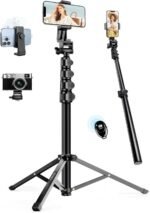 JOILCAN Phone Tripod Stand 70"/177.8cm, Selfie Stick Tripod for iPhone 17/16/15 with Remote Control, Lightweight Portable Camera Tripods for Outdoor, Compact Travel Tripods for Youtube/Vlogging