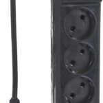 Power strip 4 plugs - cable 5m, black