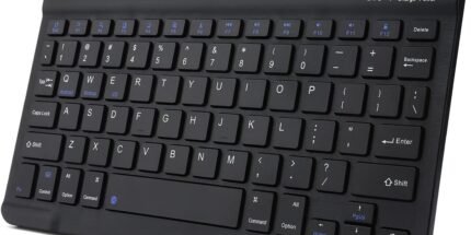 Ultra-Slim Rechargeable Bluetooth Keyboard Portable Wireless Keyboard for iPad iPhone, Android Samsung Galaxy Tablet Smartphone Cell Phone