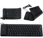 85 Keys Silicone USB Wired Waterproof Flexible Folding Keyboard for PC Desktop Laptop (Black) - Image 5