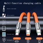 3 in 1 Fast Charging USB Cable 120W 6A for Smartphones Fast Charging Cable with Type-C Port and Micro Port for Power Bank - Image 2