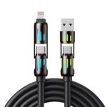 aceyoon 4-in-1 Multi USB Charging Cable, MAX 240W Straight Head Fast Charging/Charger Cord with USB A+Type C for iPhone 16/15 14 13 iPad Samsung Galaxy MacBook iPad Tablets