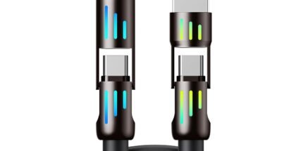 aceyoon 4-in-1 Multi USB Charging Cable, MAX 240W Straight Head Fast Charging/Charger Cord with USB A+Type C for iPhone 16/15 14 13 iPad Samsung Galaxy MacBook iPad Tablets