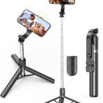 RUSKIN Selfie Stick with Tripod Stand,Bluetooth Extendable Tripod for Mobile Phone,4-in-1Multifunctional Selfie Stick for iPhone/Mi/OnePlus/Samsung/Oppo/Vivo and All Phones