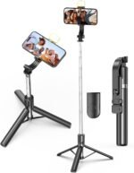 RUSKIN Selfie Stick with Tripod Stand,Bluetooth Extendable Tripod for Mobile Phone,4-in-1Multifunctional Selfie Stick for iPhone/Mi/OnePlus/Samsung/Oppo/Vivo and All Phones