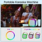 Kinoki Colorful Bluetooth Speaker with Karaoke Mic System for Home Singing Magic Ai Voice Changer Portable Mini Wireless Speaker with Mike for House Parties Birthday Gifts Events - Image 6