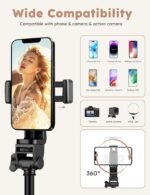 JOILCAN Phone Tripod Stand 70"/177.8cm, Selfie Stick Tripod for iPhone 17/16/15 with Remote Control, Lightweight Portable Camera Tripods for Outdoor, Compact Travel Tripods for Youtube/Vlogging - Image 4