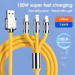 3 in 1 Fast Charging USB Cable 120W 6A for Smartphones Fast Charging Cable with Type-C Port and Micro Port for Power Bank - Image 5
