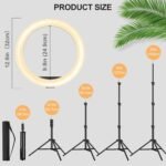 12 inch Ring Light with Tripod Stand & Phone Holder, Large Selfie Ring Lights with 3 Light Modes 10 Brightness, Dimmable LED Ringlight for Makeup Vlog Zoom Live Streaming with Stand Bag - Image 4