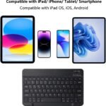 Ultra-Slim Rechargeable Bluetooth Keyboard Portable Wireless Keyboard for iPad iPhone, Android Samsung Galaxy Tablet Smartphone Cell Phone - Image 2