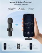 KUKIHO 2 Pack Wireless Lavalier Microphone for iPhone iPad and Android Phone, Lapel Mic Plug and Play Wireless Mic Noise Reduction Microphone for Video Recording Interview Podcast Vlog YouTube Tiktok - Image 2