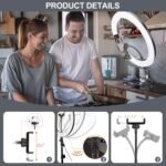12 inch Ring Light with Tripod Stand & Phone Holder, Large Selfie Ring Lights with 3 Light Modes 10 Brightness, Dimmable LED Ringlight for Makeup Vlog Zoom Live Streaming with Stand Bag - Image 5