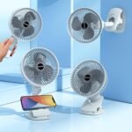 Ehome Rechargeable Clip Fan 360°Rotation Handheld Desk Cooling Fan 3 Speed Table Fan for Stroller Home Office Camping - Image 5