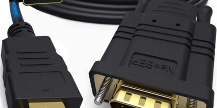 New BEP HDMI to VGA Adapter Cable, 6ft/1.8m Gold-plated 1080P HDMI Male to VGA Male Active Video Converter Cord Support Notebook PC DVD Player Laptop TV Projector Monitor Etc - Black