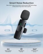 KUKIHO 2 Pack Wireless Lavalier Microphone for iPhone iPad and Android Phone, Lapel Mic Plug and Play Wireless Mic Noise Reduction Microphone for Video Recording Interview Podcast Vlog YouTube Tiktok - Image 3