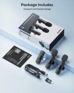 KUKIHO 2 Pack Wireless Lavalier Microphone for iPhone iPad and Android Phone, Lapel Mic Plug and Play Wireless Mic Noise Reduction Microphone for Video Recording Interview Podcast Vlog YouTube Tiktok - Image 4