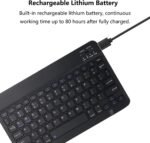 Ultra-Slim Rechargeable Bluetooth Keyboard Portable Wireless Keyboard for iPad iPhone, Android Samsung Galaxy Tablet Smartphone Cell Phone - Image 4