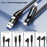 aceyoon 4-in-1 Multi USB Charging Cable, MAX 240W Straight Head Fast Charging/Charger Cord with USB A+Type C for iPhone 16/15 14 13 iPad Samsung Galaxy MacBook iPad Tablets - Image 2