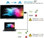 New BEP HDMI to VGA Adapter Cable, 6ft/1.8m Gold-plated 1080P HDMI Male to VGA Male Active Video Converter Cord Support Notebook PC DVD Player Laptop TV Projector Monitor Etc - Black - Image 3