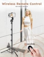 JOILCAN Phone Tripod Stand 70"/177.8cm, Selfie Stick Tripod for iPhone 17/16/15 with Remote Control, Lightweight Portable Camera Tripods for Outdoor, Compact Travel Tripods for Youtube/Vlogging - Image 3