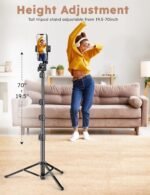 JOILCAN Phone Tripod Stand 70"/177.8cm, Selfie Stick Tripod for iPhone 17/16/15 with Remote Control, Lightweight Portable Camera Tripods for Outdoor, Compact Travel Tripods for Youtube/Vlogging - Image 2